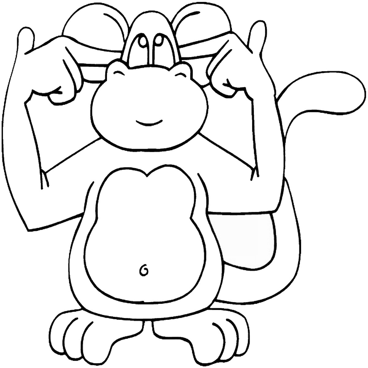 Веселая обезьянка раскраска для детей