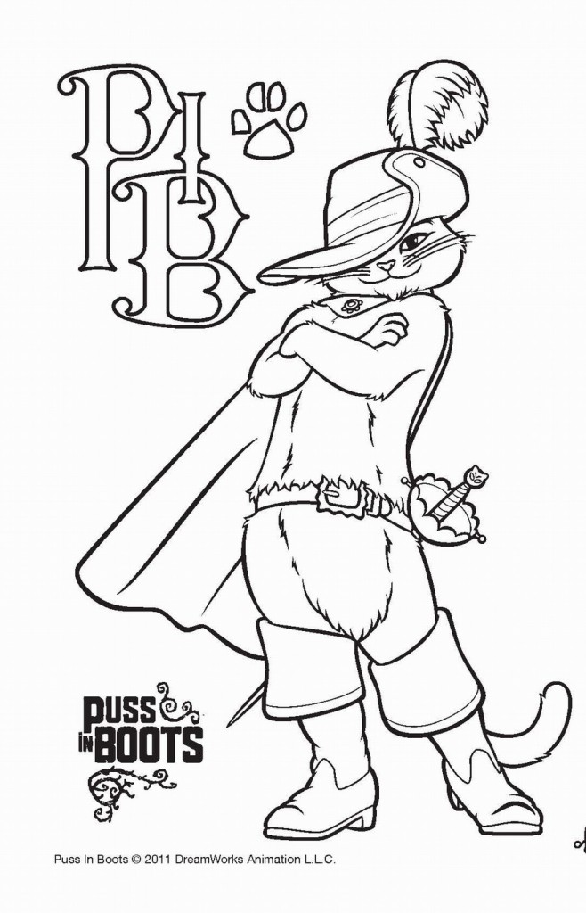 printable coloring pages moustache dancer puss in boots