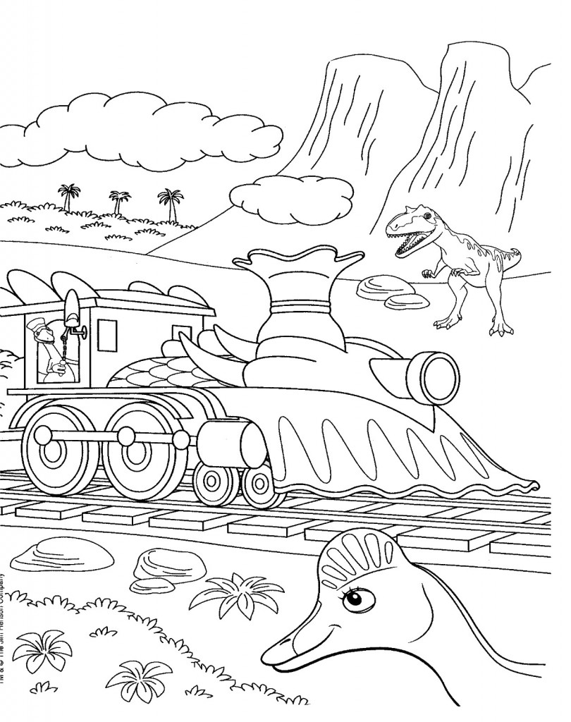 דף צביעה רכבת הדינוזאורים 42