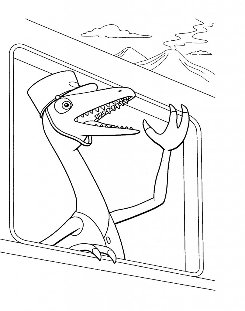 דף צביעה רכבת הדינוזאורים 28