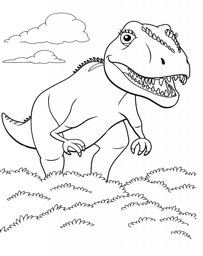 דף צביעה רכבת הדינוזאורים 19