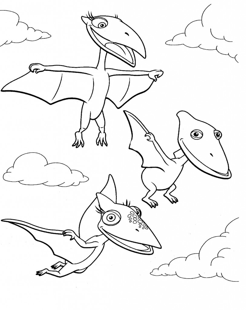 דף צביעה רכבת הדינוזאורים 9