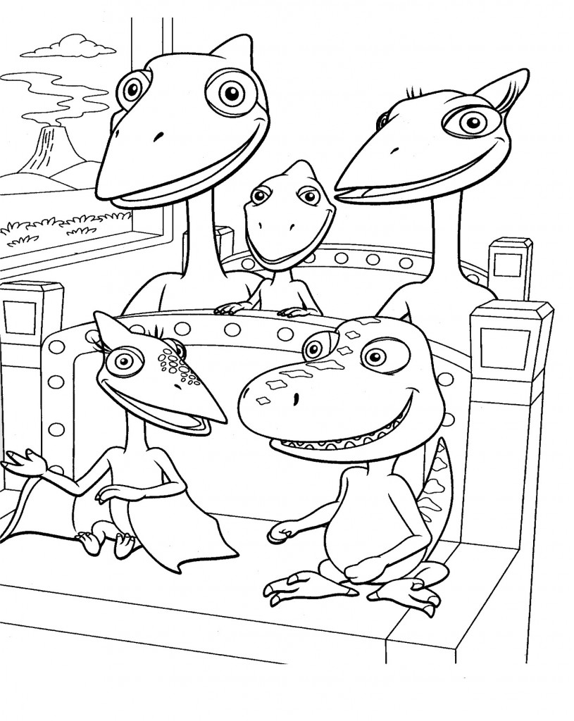 דף צביעה רכבת הדינוזאורים 2